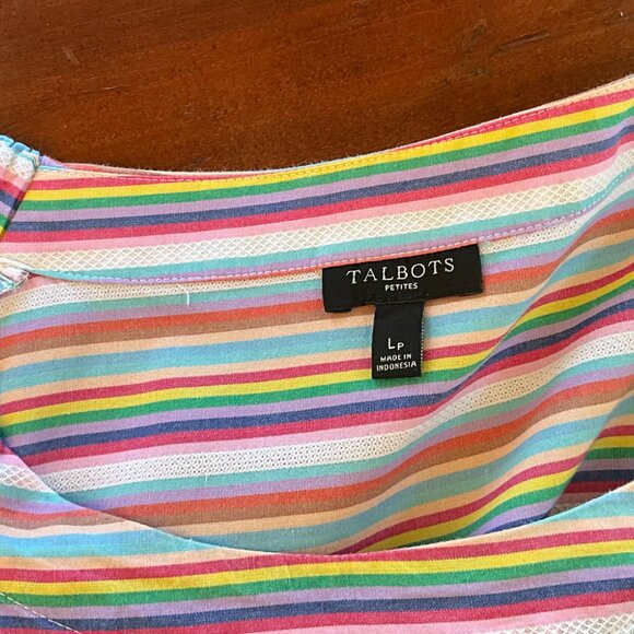 Talbots Petite 100% Cotton Poplin Short Sleeve Blouse - Picture 5 of 5